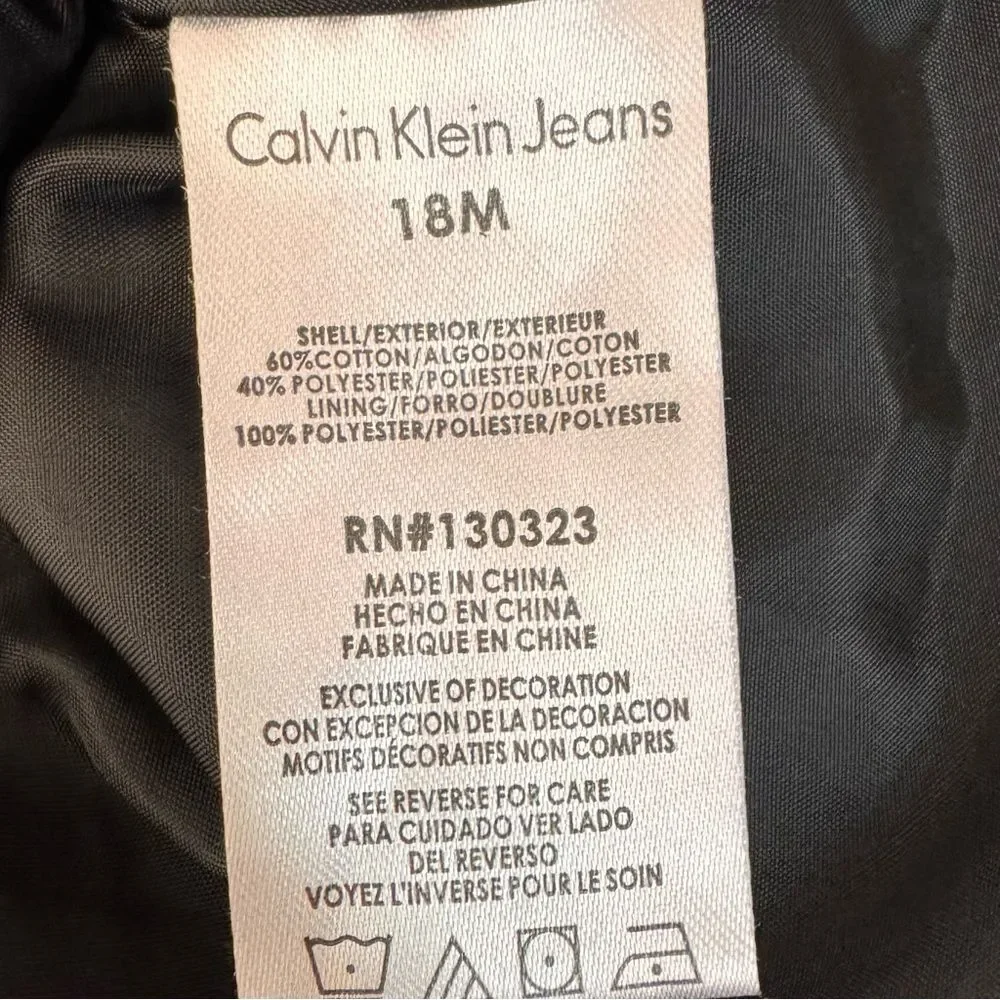 Calvin Klein Baby Girls Long Sleeve Gray CK Logo Sweater Jacket. 18 Months.